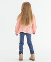 KNIT PUFF SLEEVE PEPLUM TOP FRENCH ROSE