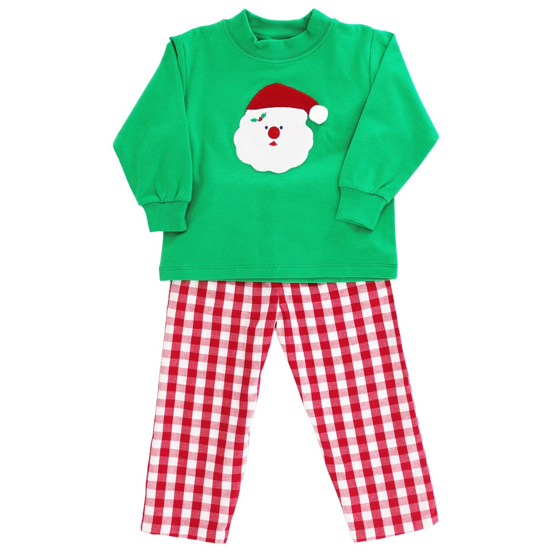 SANTA APPLIQUE BOYS PANT SET