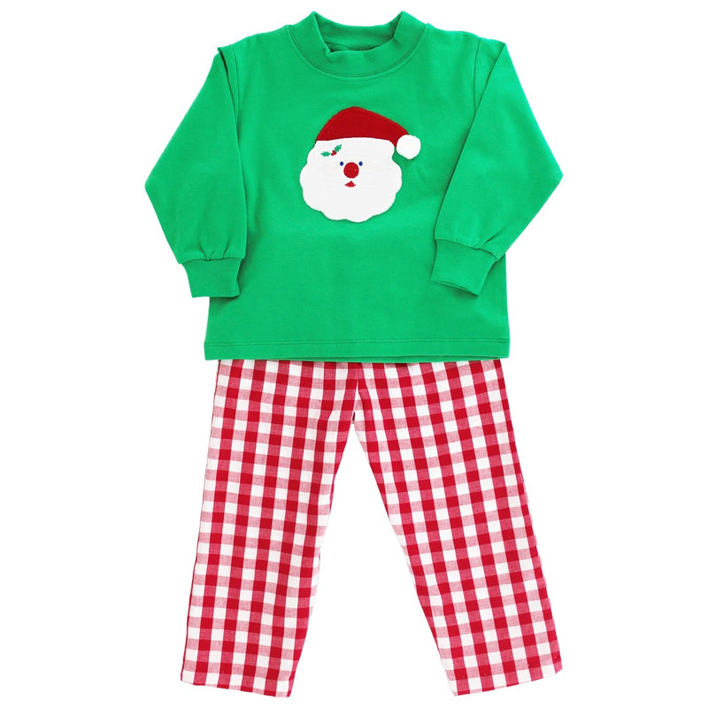 SANTA APPLIQUE BOYS PANT SET