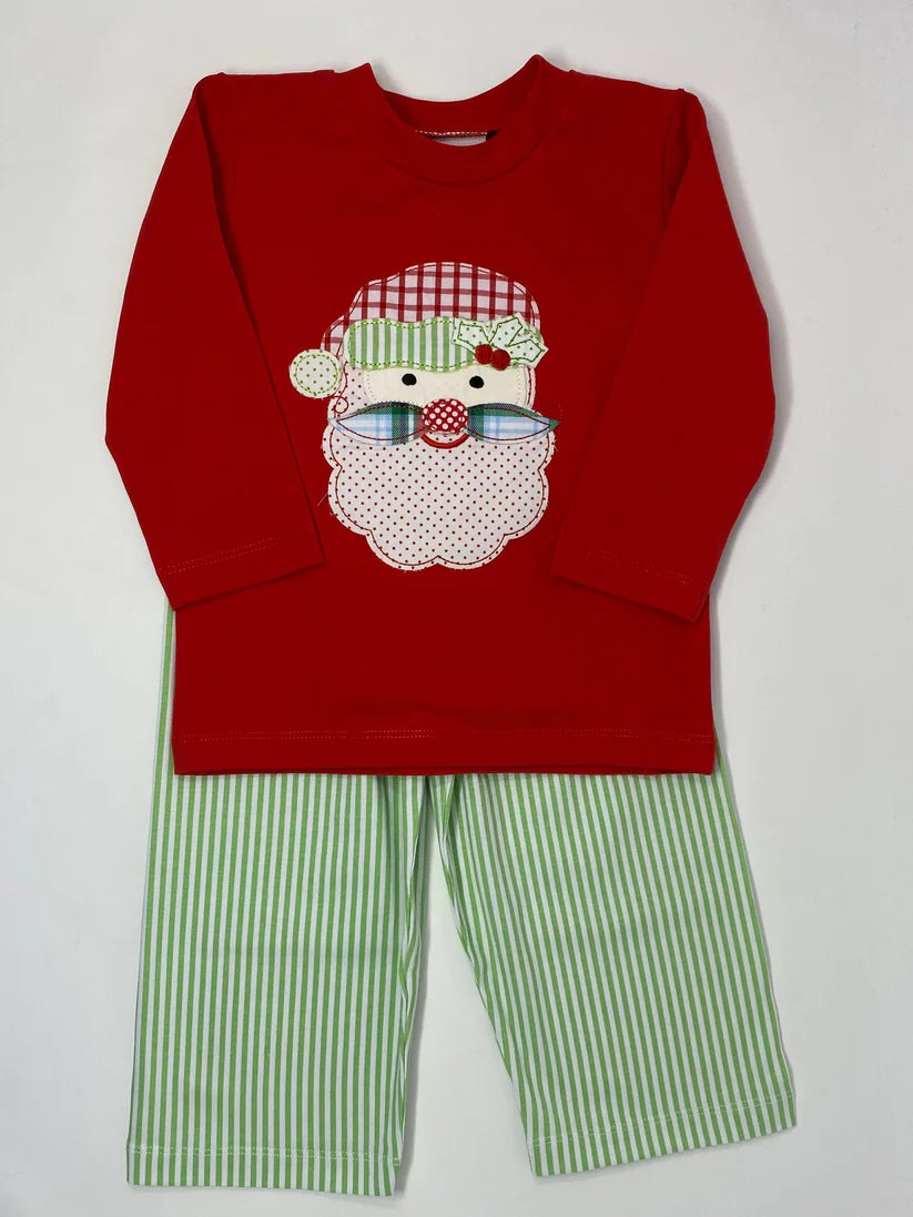 BOYS SANTA APPLIQUE TEE SET