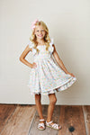 PINAFORE DRESS BUNNY PRINT
