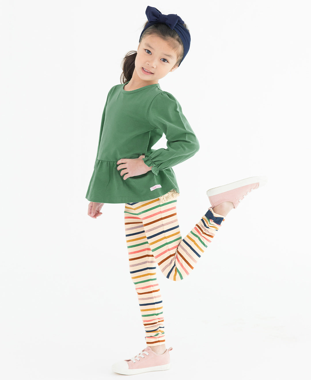 BABY RUCHED LEGGINGS SUNRISE RAINBOW STRIPE