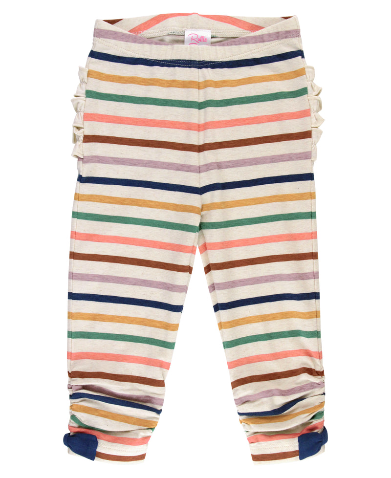 BABY RUCHED LEGGINGS SUNRISE RAINBOW STRIPE