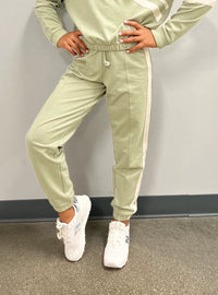 TWEEN COLOR BLOCKED APPLIQUE TAPING ACTIVE PANT