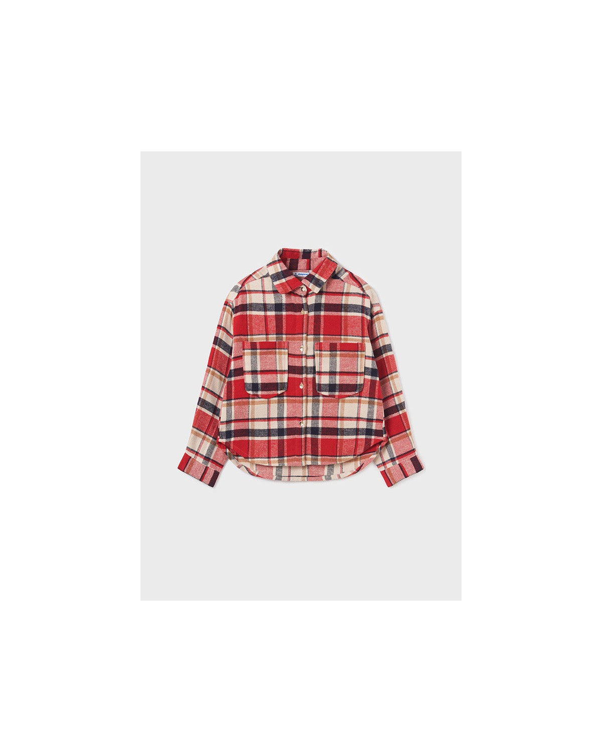 TWEEN RED AND BLACK PLAID SHACKET