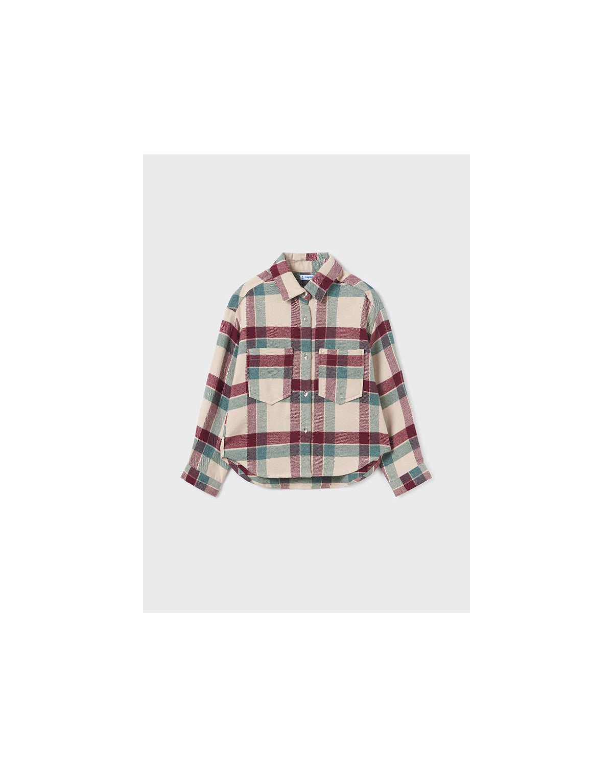 TWEEN GREEN AND MAGENTA PLAID SHACKET