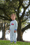 SPORTS DUMP TRUCK APPLIQUE ROMPER