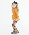WAFFLE KNIT LONG SLEEVE BOW BACK TOP HONEY