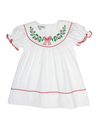 WHITE EMBROIDERED WREATH DRESS