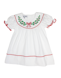 WHITE EMBROIDERED WREATH DRESS