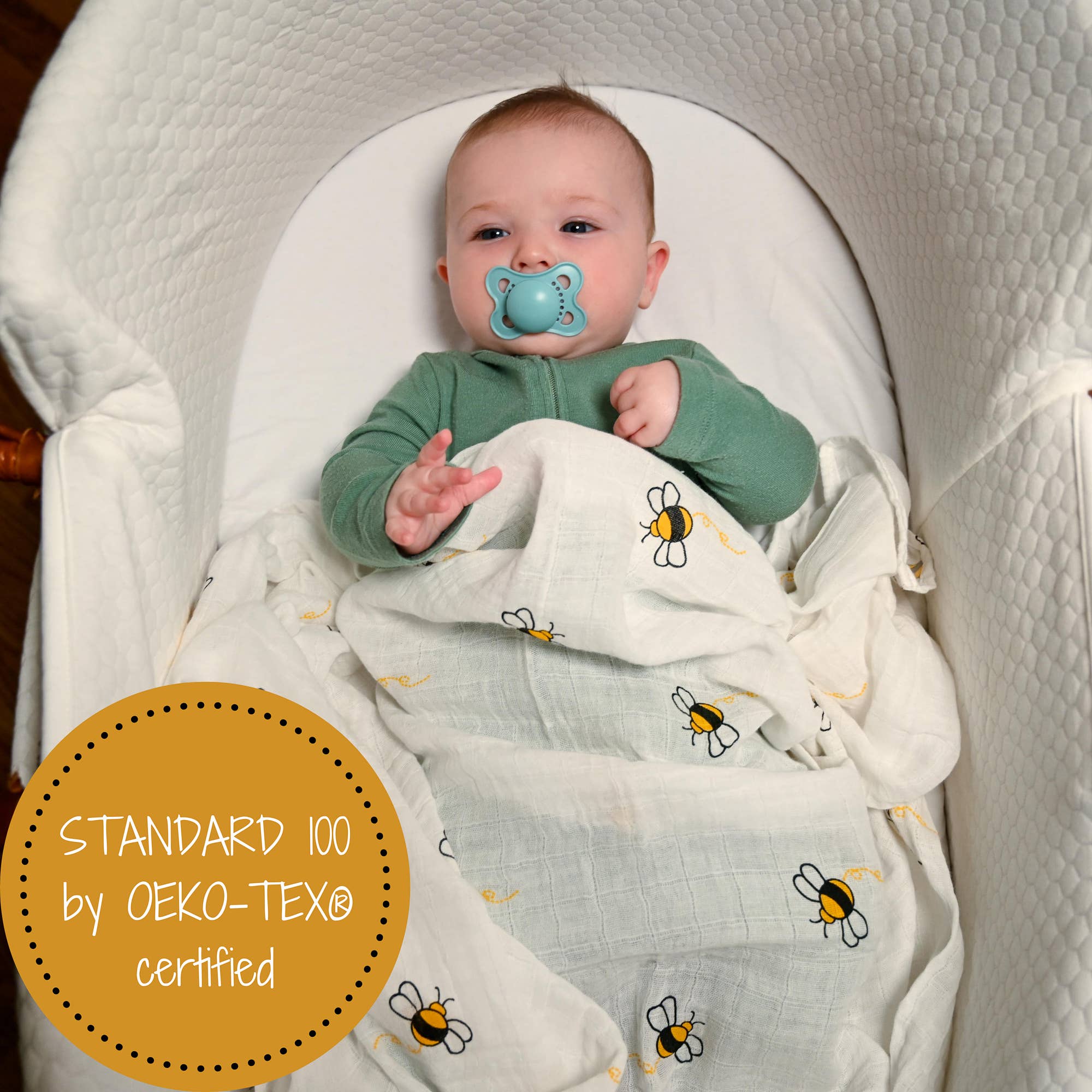 BEE-UTIFUL BABY MUSLIN SWADDLE BLANKET