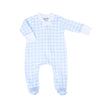 BABY CHECKS ZIPPER FOOTIE - BLUE