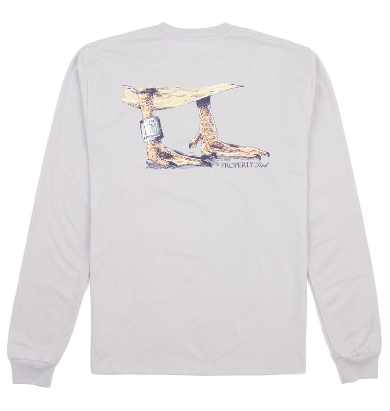 BOYS DUCK BAND LONG SLEEVE ICE GREY TEE
