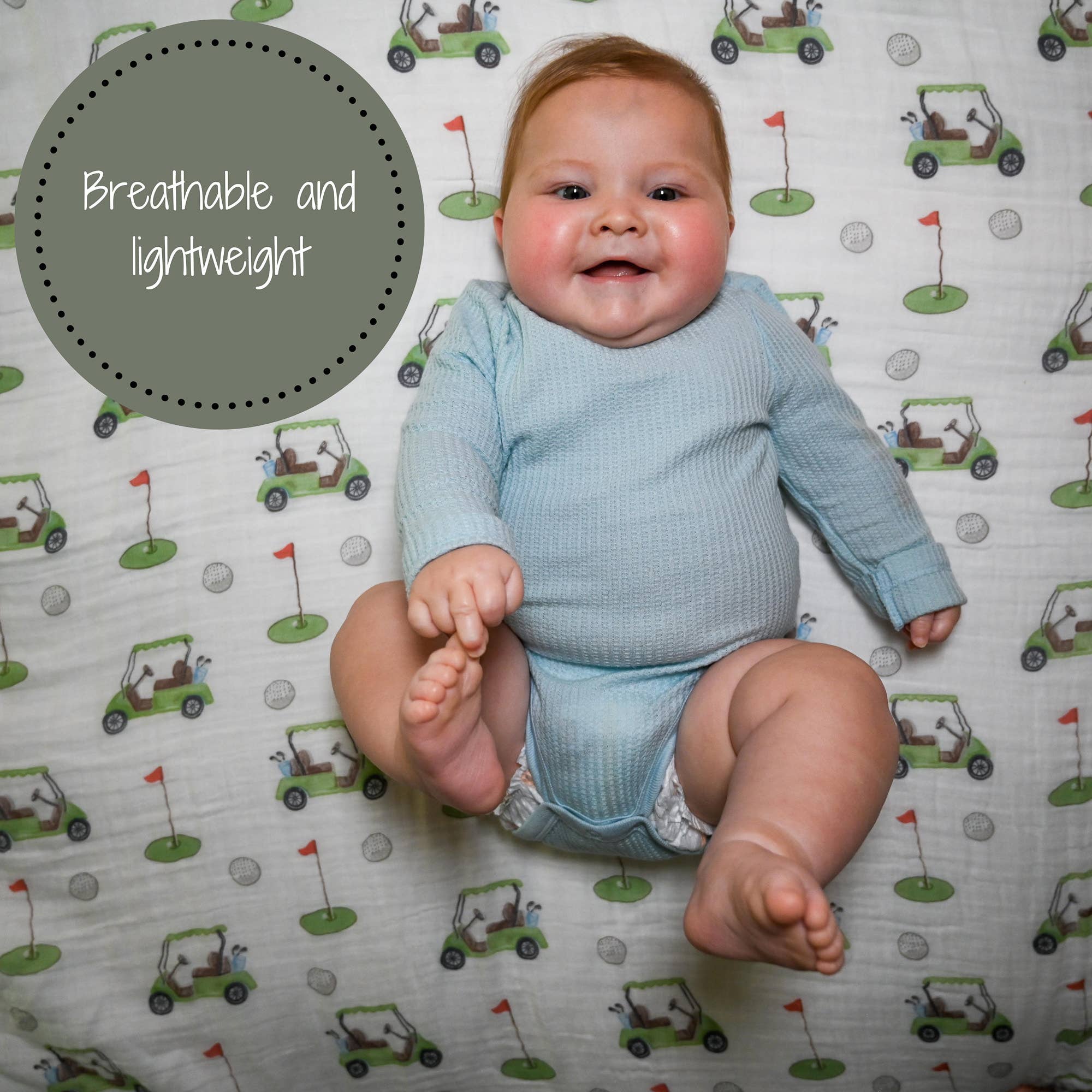 GOLF A ROUND BABY MUSLIN SWADDLE BLANKET