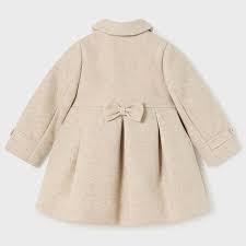 OATMEAL PLEATED WOOLEN  COAT