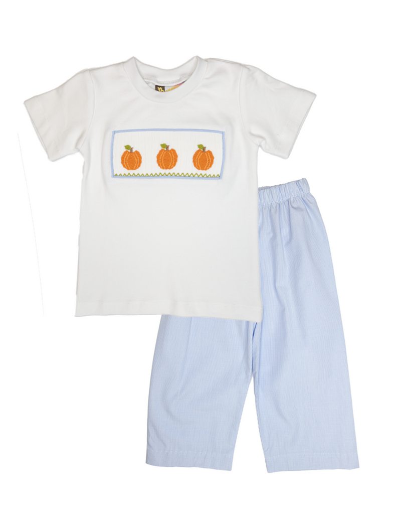 PUMPKIN SMOCKED BOYS PANT SET