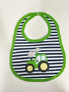 GREEN TRACTOR APPLIQUE BIB