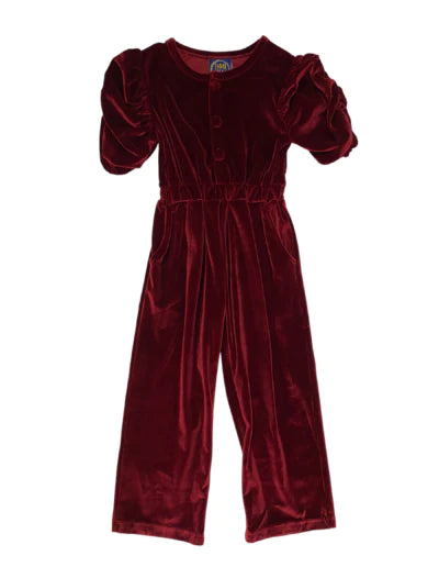 IRIS VELVET ROMPER-BURGUNDY