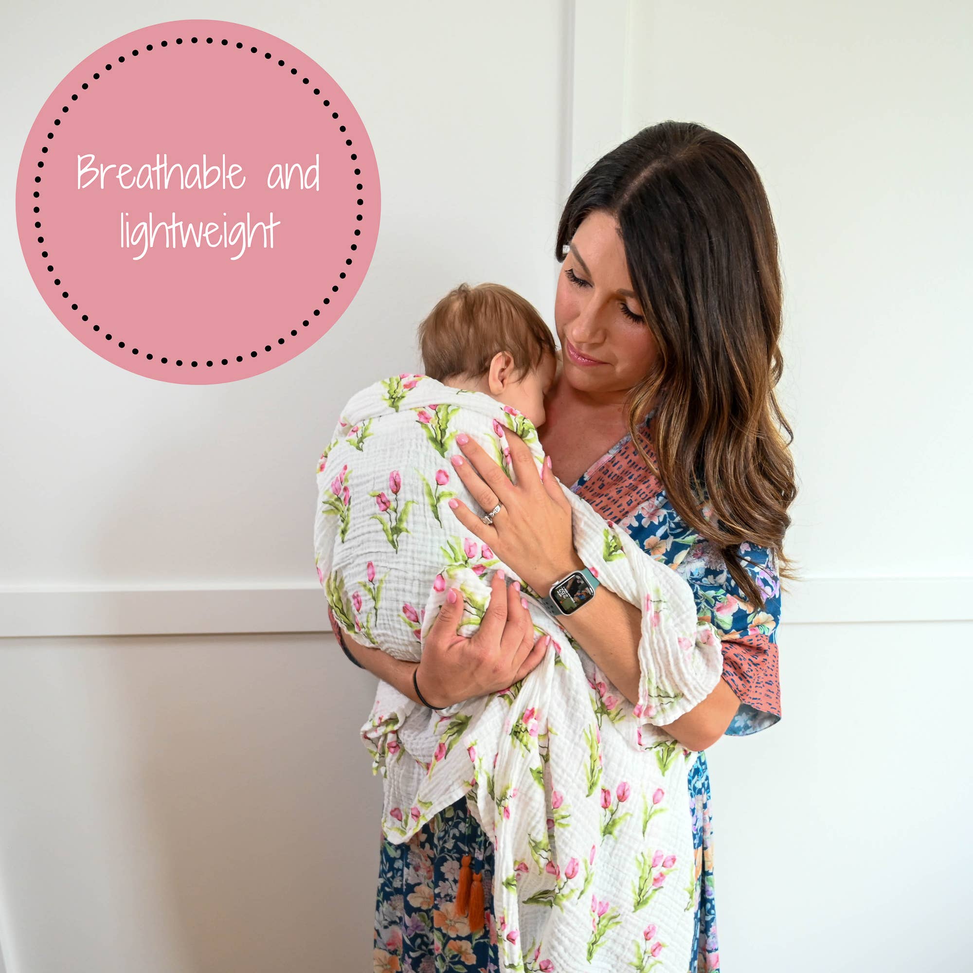 TULIP GARDEN BABY MUSLIN SWADDLE BLANKET