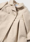OATMEAL PLEATED WOOLEN  COAT