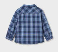 BABY BOYS BLUE PLAID LINED OVERSHIRT