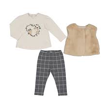 MINI GIRL 3 PIECE VEST, TOP & LEGGING SET
