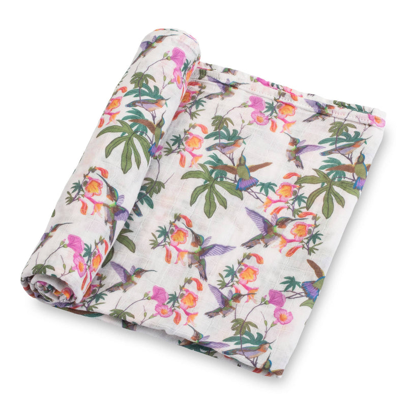 HUM ALONG HUMMINGBIRD BABY MUSLIN SWADDLE BLANKET