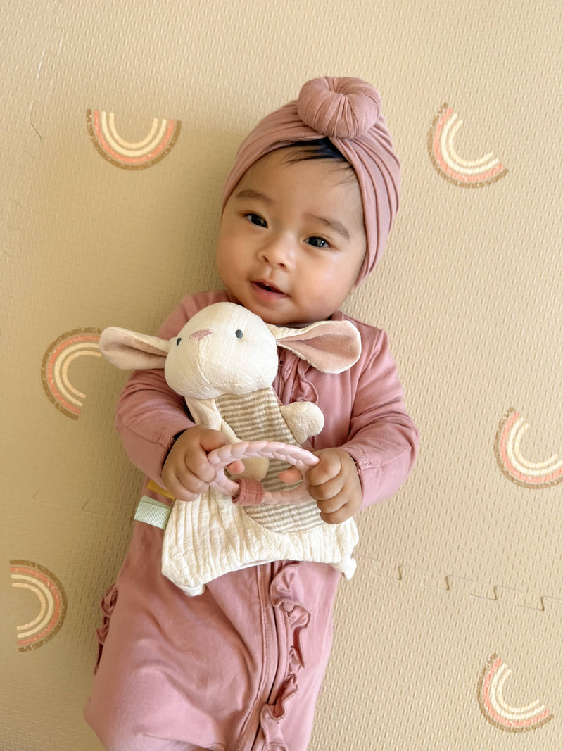 BUNNY BITZY CRINKLE SENSORY TOY WITH TEETHER