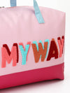 ON MY WAY EMBROIDERED DUFFLE BAG