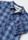 BABY BOYS BLUE PLAID LINED OVERSHIRT