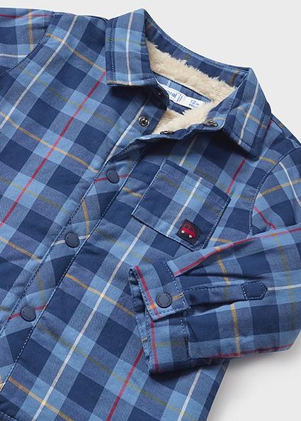 BABY BOYS BLUE PLAID LINED OVERSHIRT