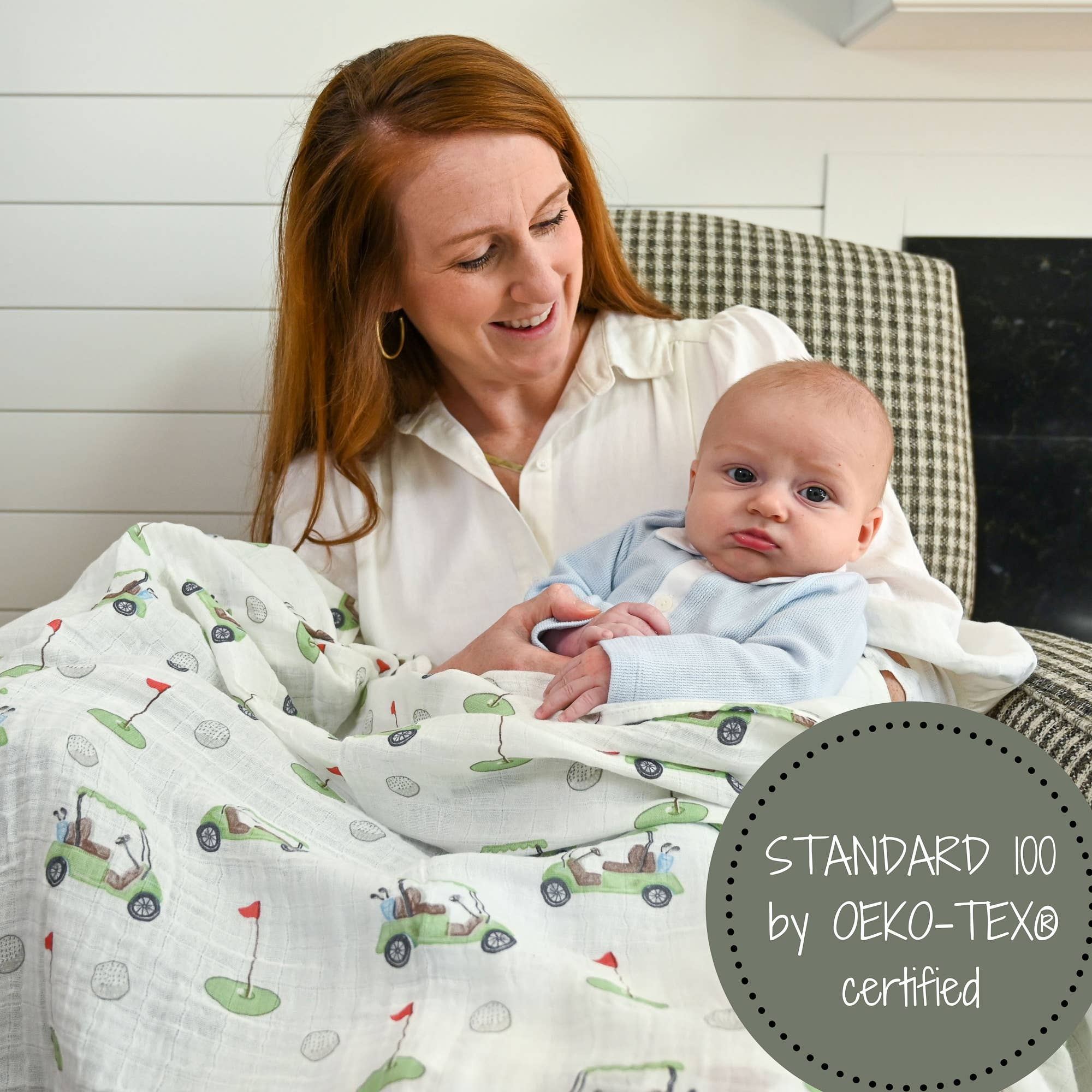 GOLF A ROUND BABY MUSLIN SWADDLE BLANKET