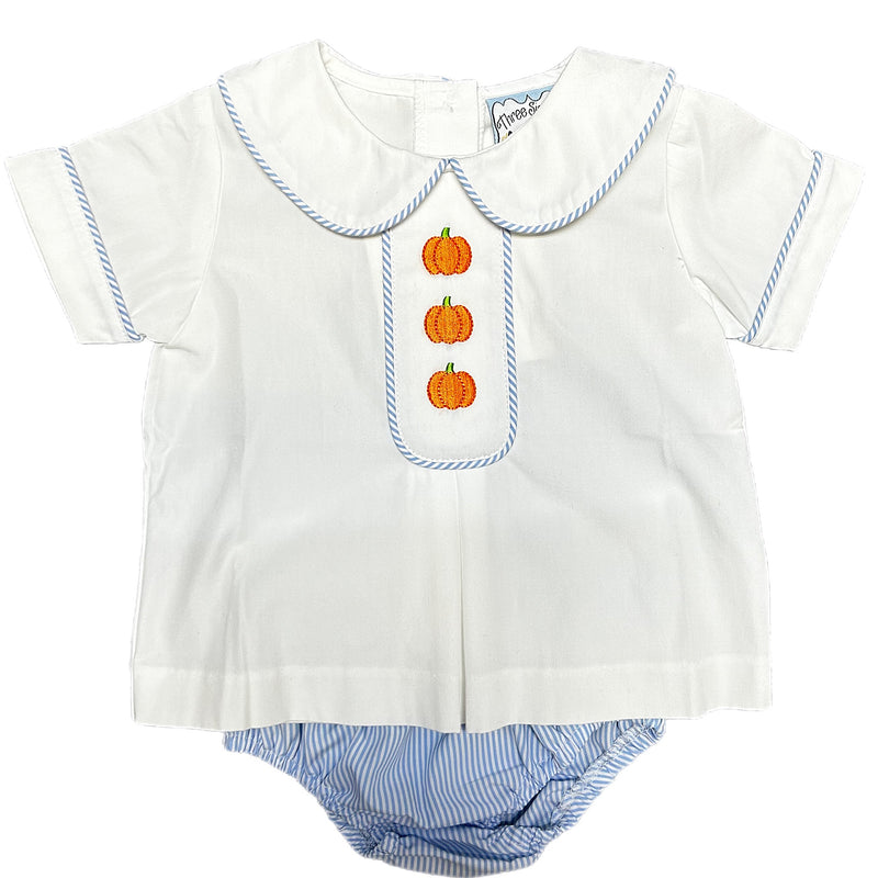 PUMPKIN TRIO BOYS BLOOMERS SET