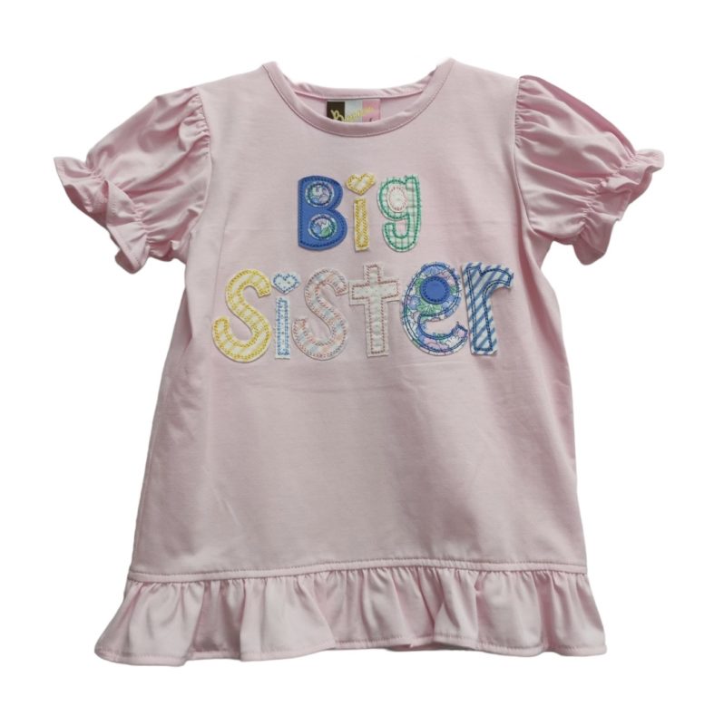 BIG SISTER APPLIQUE RUFFLE TEE