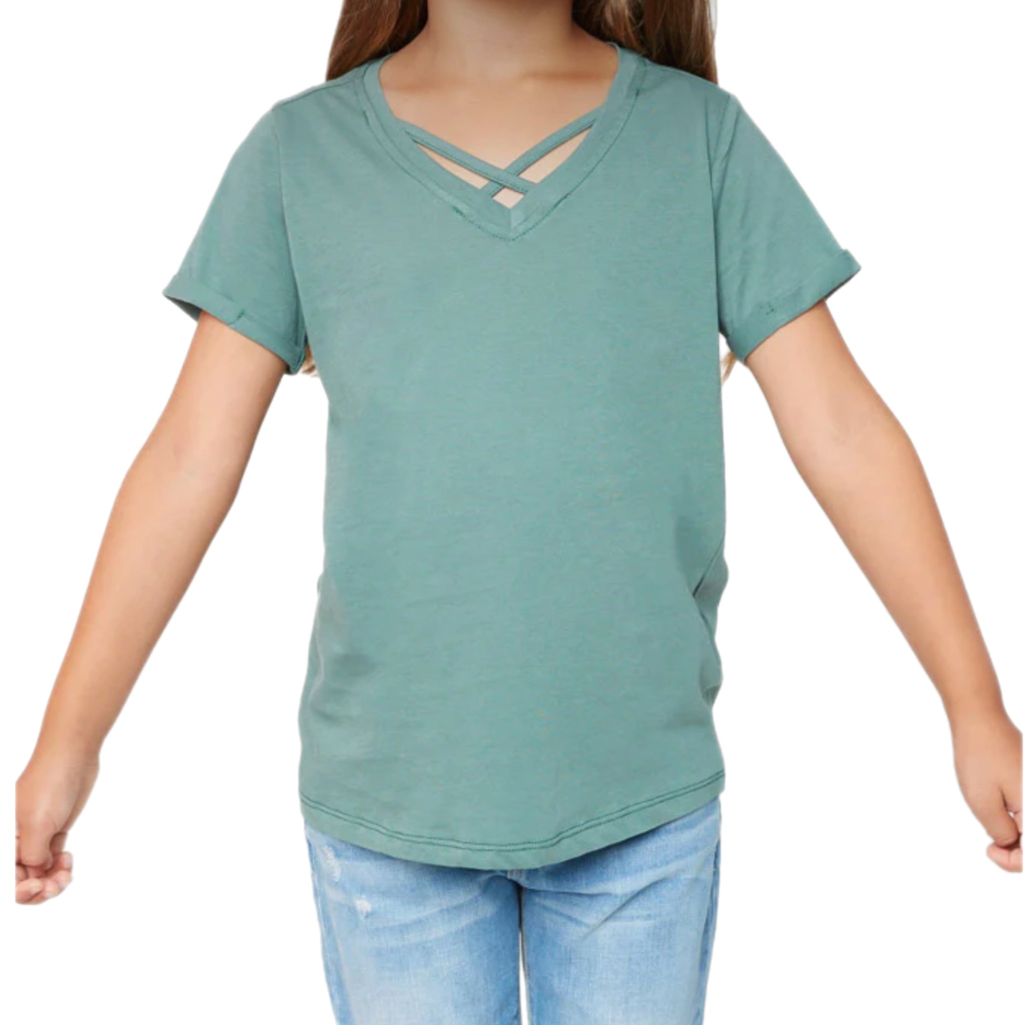 TWEEN SAGE CRISS CROSS T-SHIRT