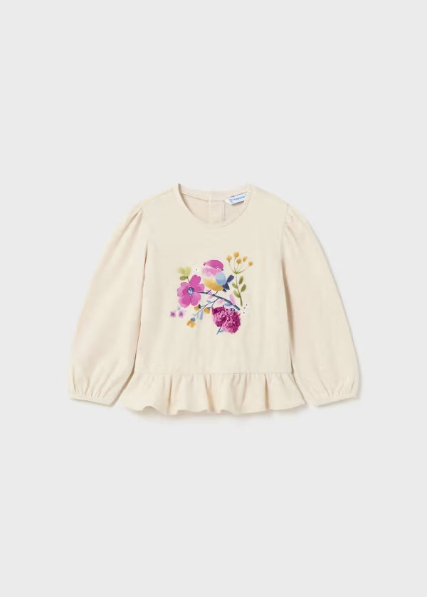 FLORAL GRAPHIC BABY GIRL SKIRTED TEE