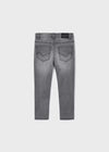 BOYS GREY WASH 5 POCKET SLIM FIT JEANS