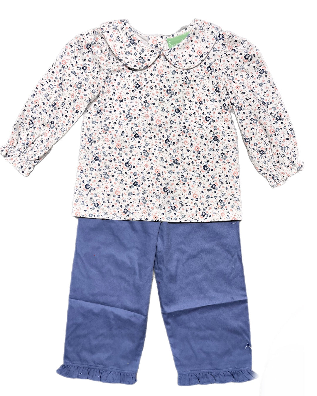 NAVY/PINK FLORAL SADIE PANT SET