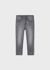 BOYS GREY WASH 5 POCKET SLIM FIT JEANS