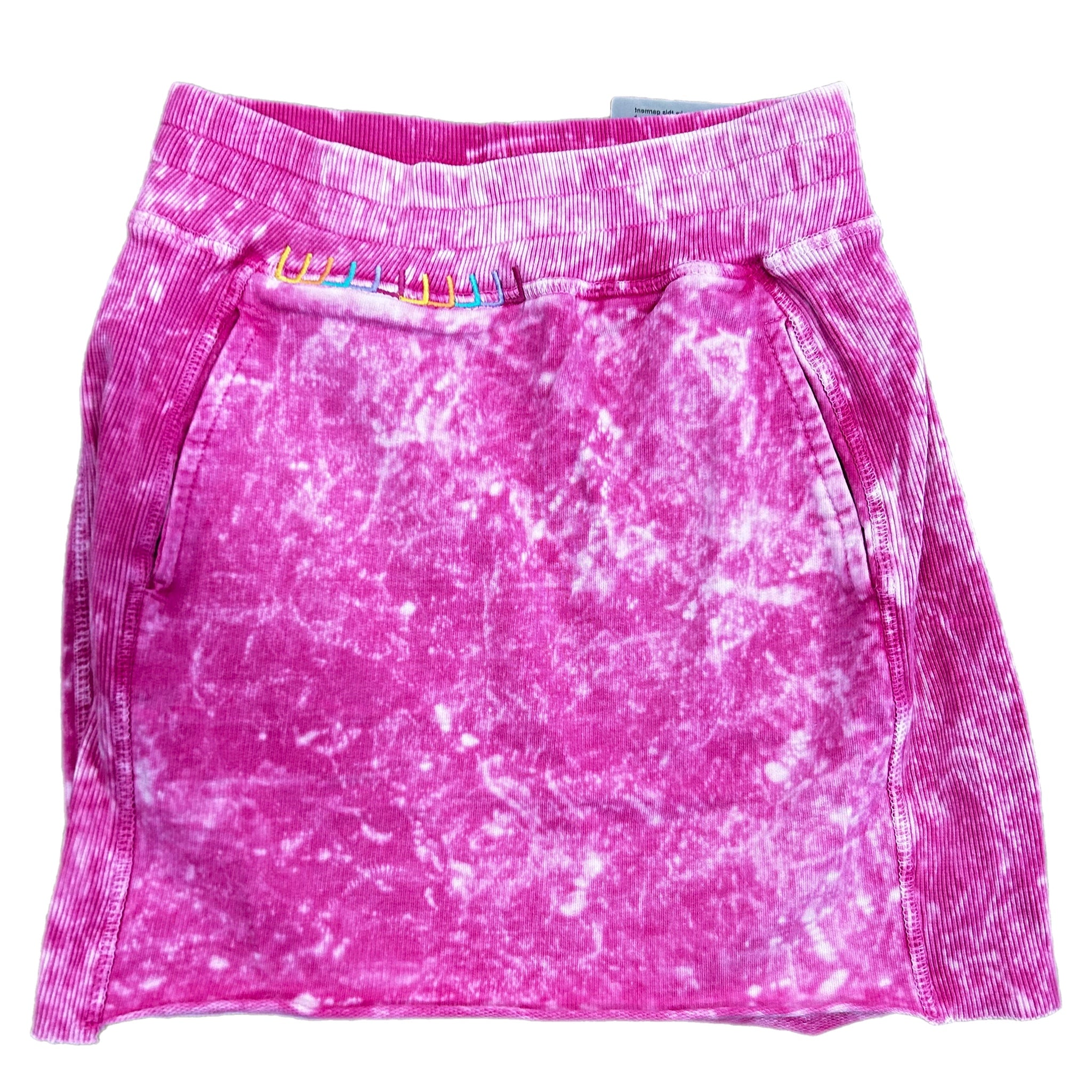 TWEEN MAGENTA WASHED POCKET SKIRT WITH RAW EDGE