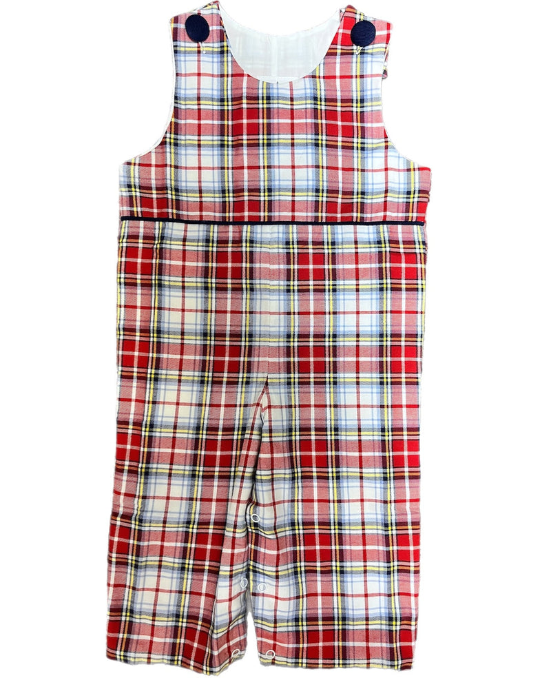 RED AND NAVY PLAID BOYS LONGALL