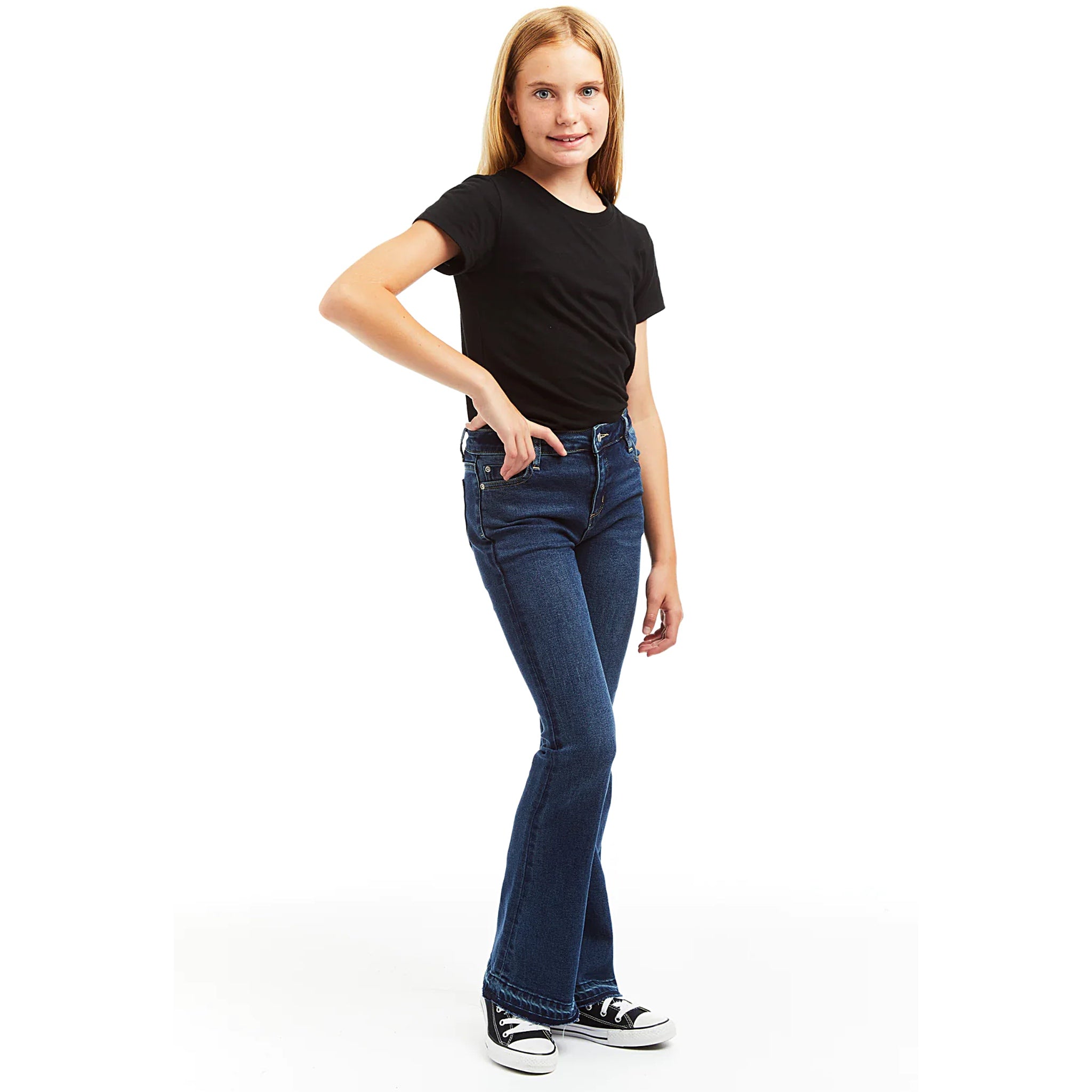 TWEEN HIGH RISE RELEASED HEM FLARE JEANS