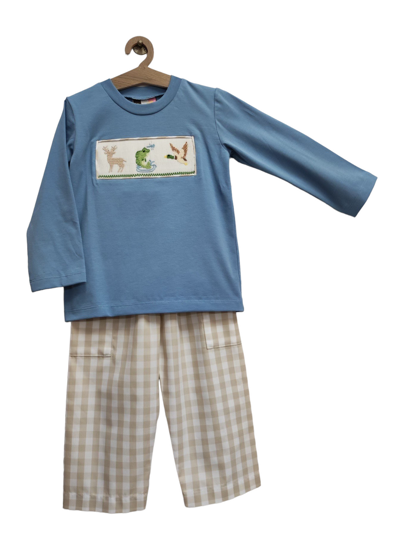 BOYS LIFE SMOCKED  PANT SET