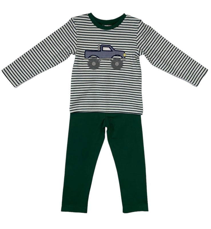 TRUCK APPLIQUE BOYS PANT SET