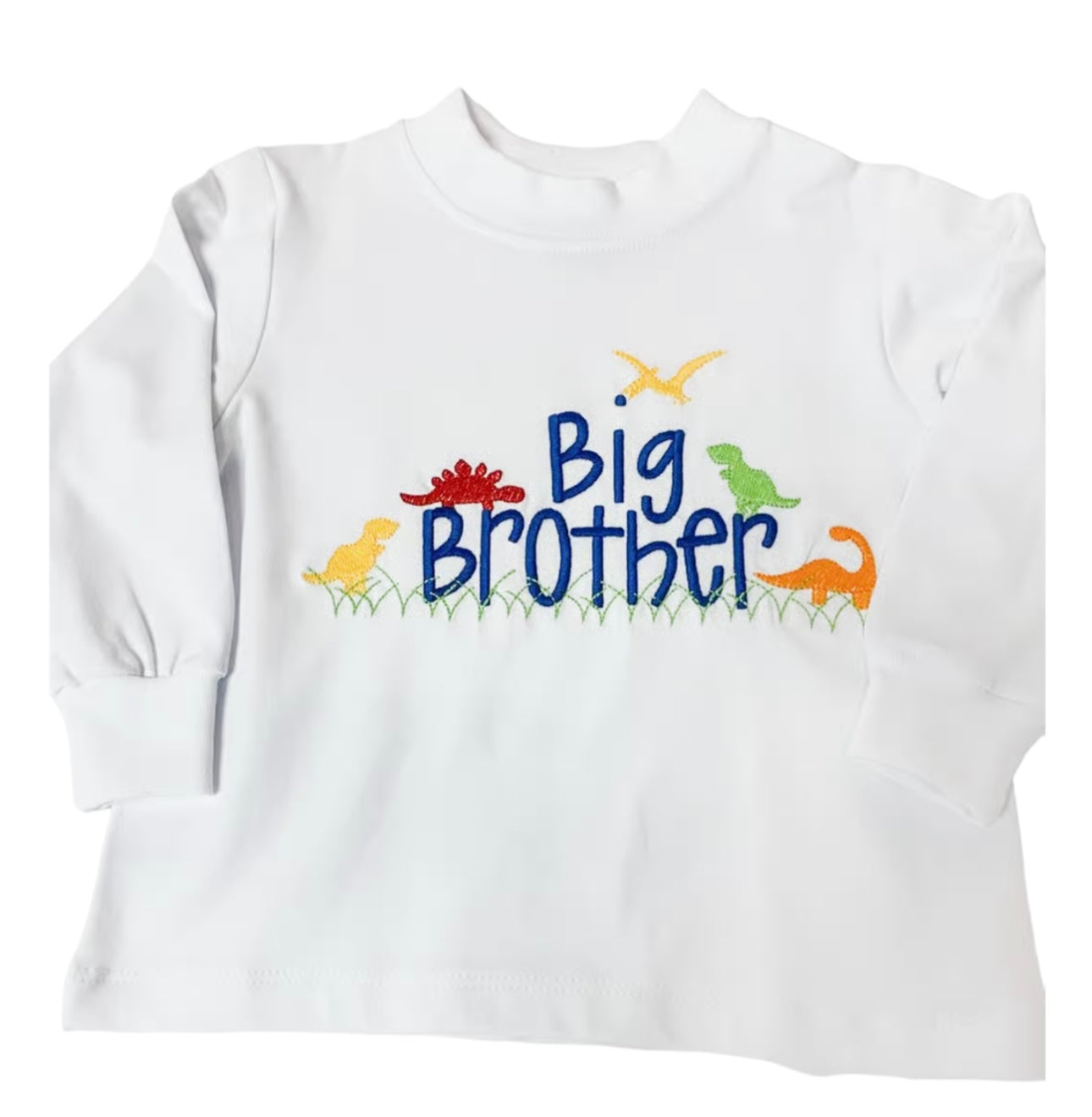 WHITE KNIT LONG SLEEVE BIG BROTHER TEE