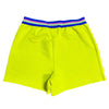 Contrast Waist Band Neon Yellow Shorts