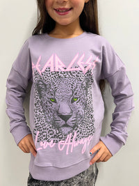 TWEEN FEARLESS LOVE ALWAYS LEOPARD GRAPHIC SWEATSHIRT