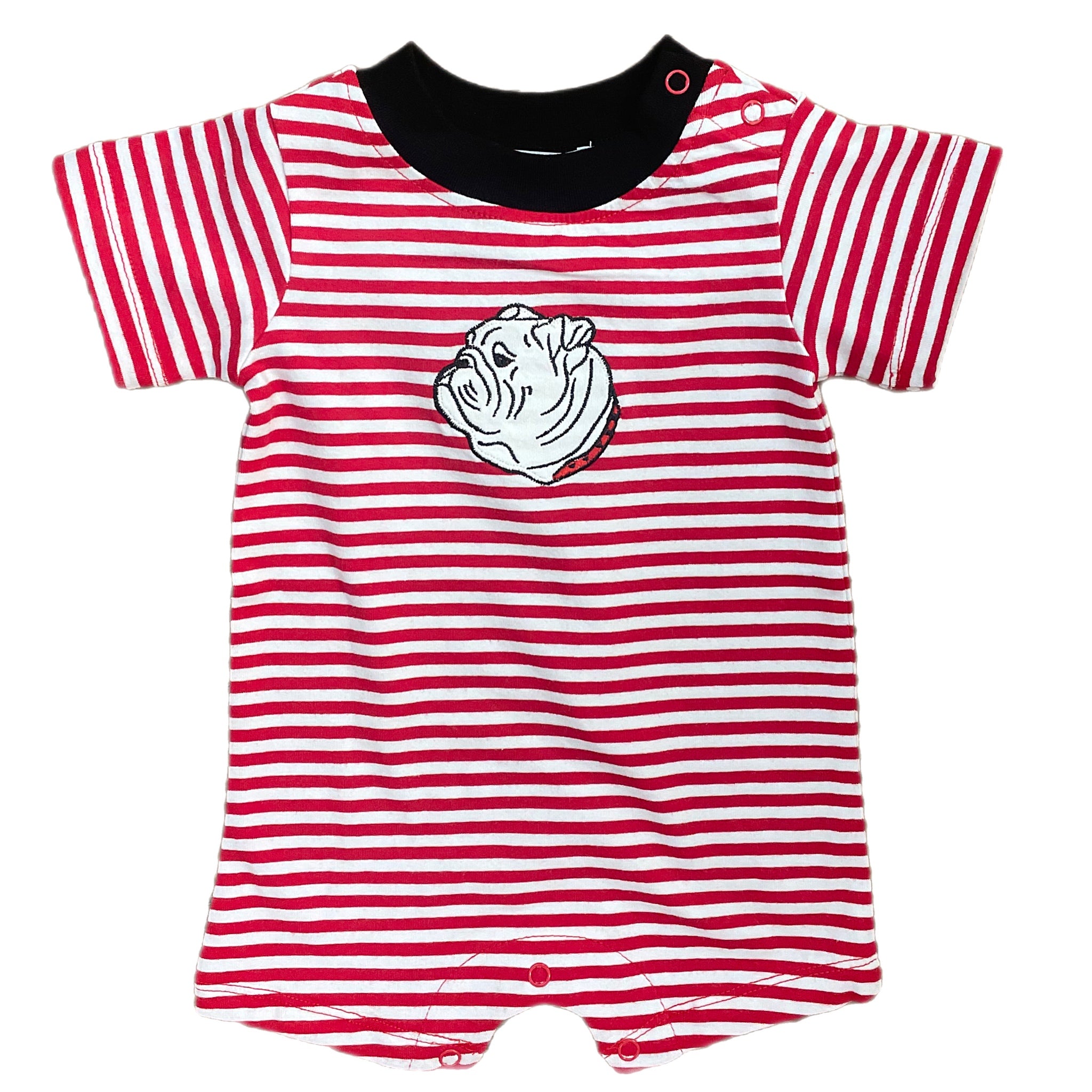 UGA BOYS BULLDOG APPLIQUE ROMPER
