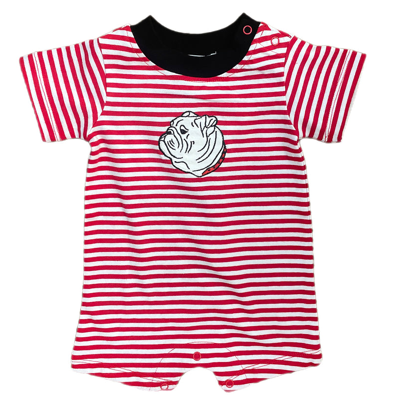 UGA BOYS BULLDOG APPLIQUE ROMPER