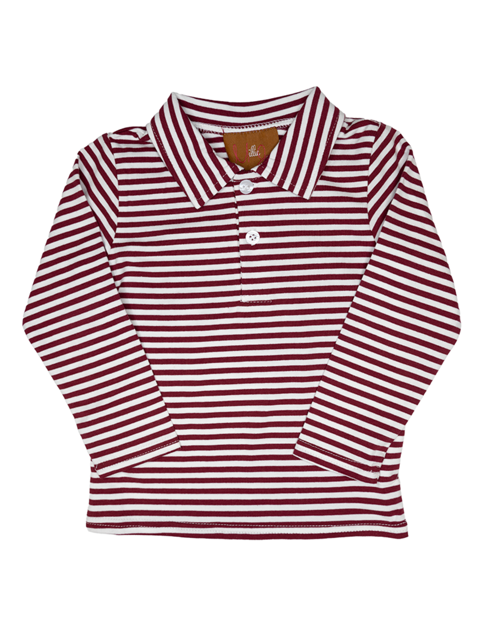 WESTON LONG SLEEVE POLO - CINNAMON STRIPE